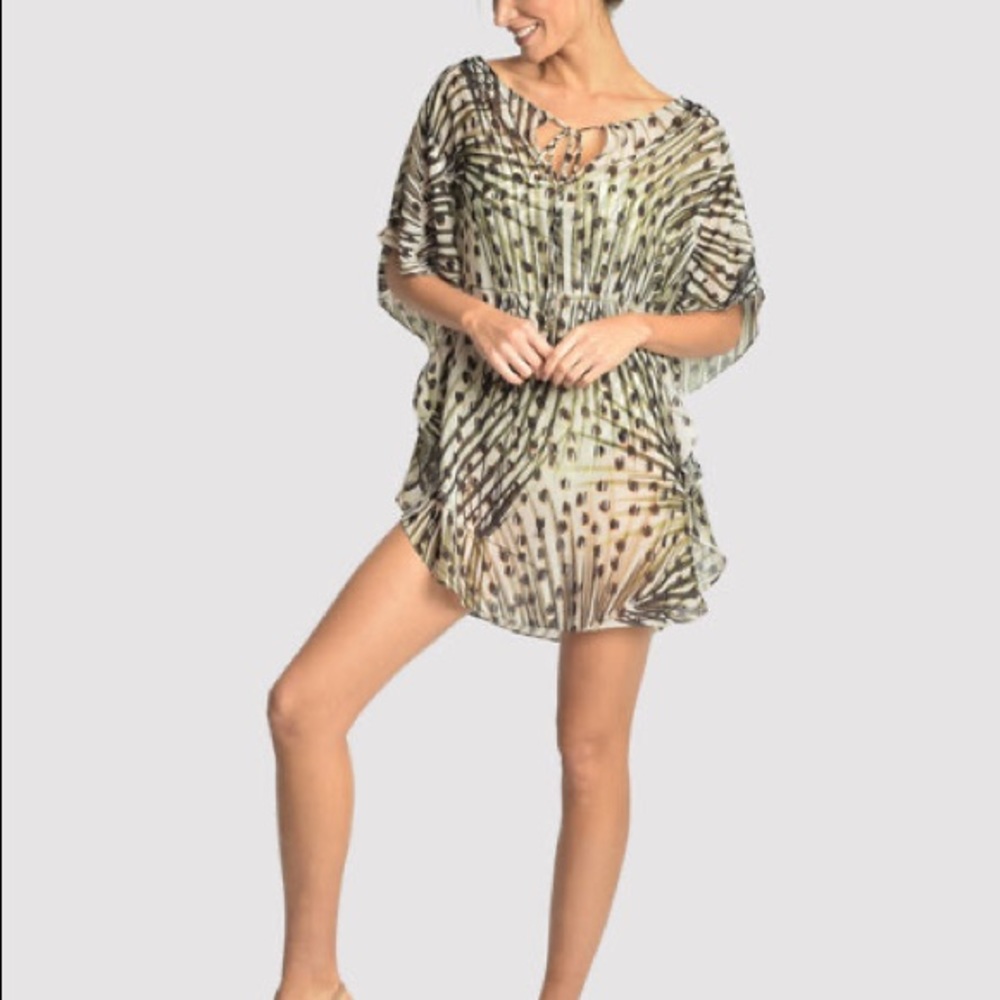 Lenny Niemeyer Palm Tree Cover Up, Kaftan Women's Size S, Leopard Print